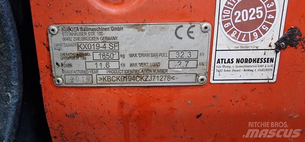 Kubota KX 019-4 Εκσκαφάκι (διαβολάκι) < 7t