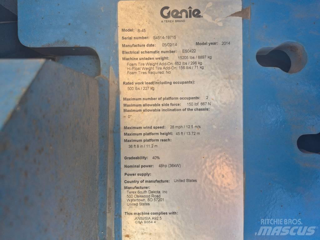 Genie S 45 Ανυψωτήρες με τηλεσκοπικό βραχίονα