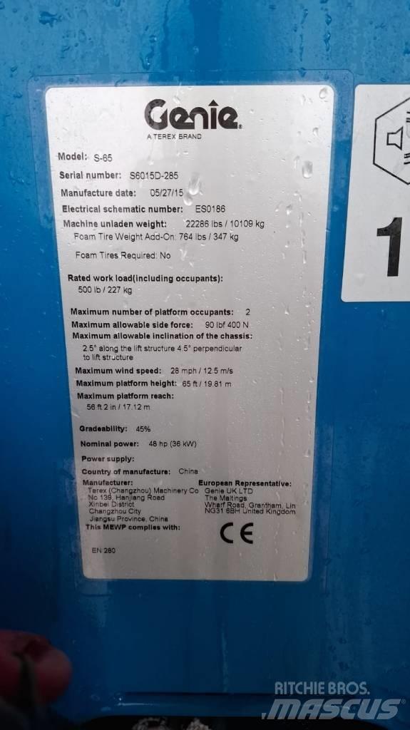 Genie S 65 Ανυψωτήρες με τηλεσκοπικό βραχίονα