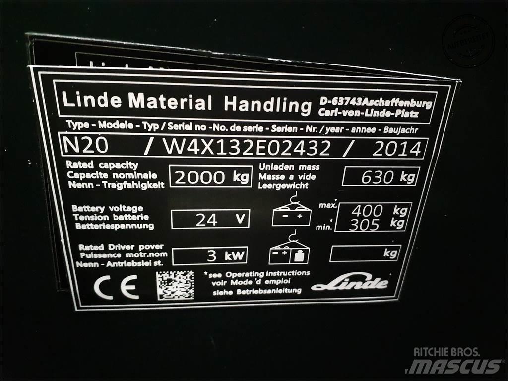 Linde N20-lang Περονοφόρο ανυψωτικό συλλογής παραγγελιών μικρού ύψους