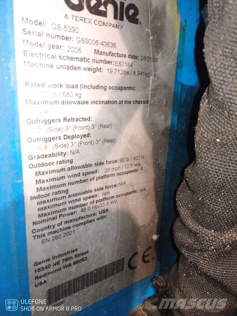 Genie GS 5390 RT Ανυψωτήρες ψαλιδωτής άρθρωσης