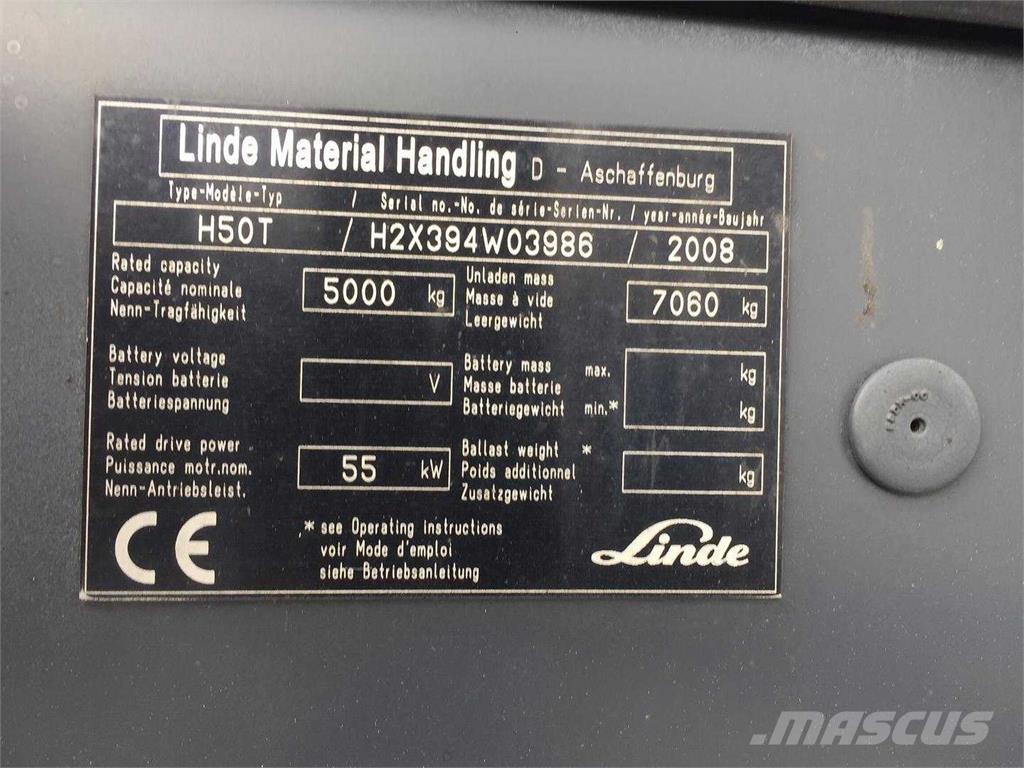 Linde H50T Περονοφόρα ανυψωτικά κλαρκ με φυσικό αέριο LPG