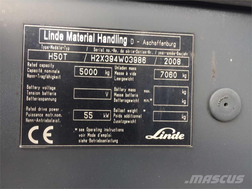 Linde H50T Περονοφόρα ανυψωτικά κλαρκ με φυσικό αέριο LPG