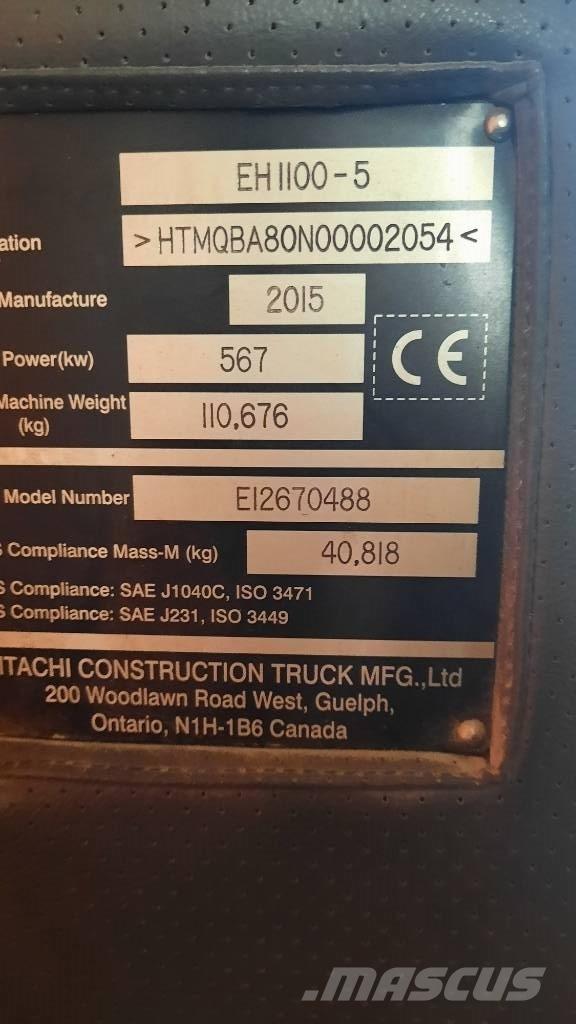 Hitachi EH 1100-5 Άκαμπτα Dumper με ανατρεπόμενο κάδο