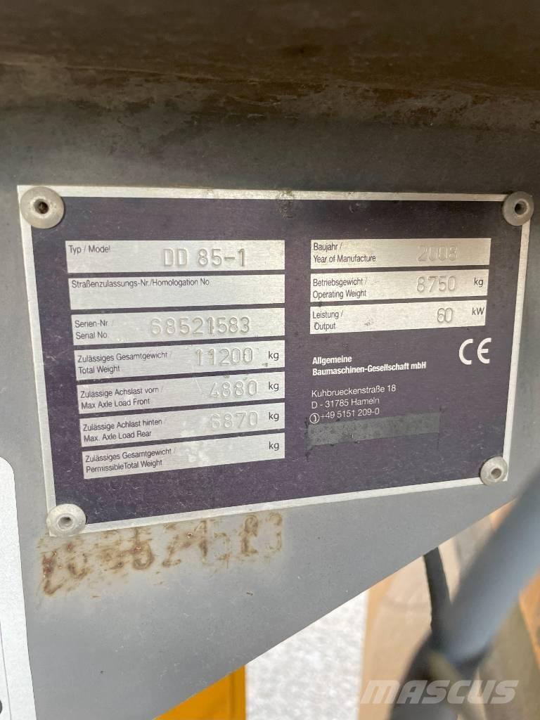 Volvo DD 85 Οδοστρωτήρες διπλού κυλίνδρου