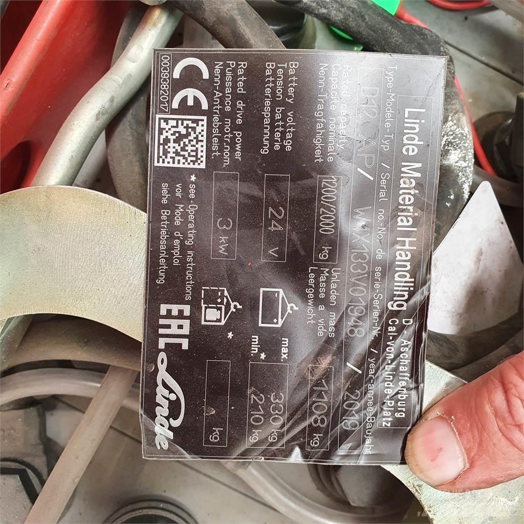 Linde D12AP Παλετοφόρα πεζού χειριστή με ιστό
