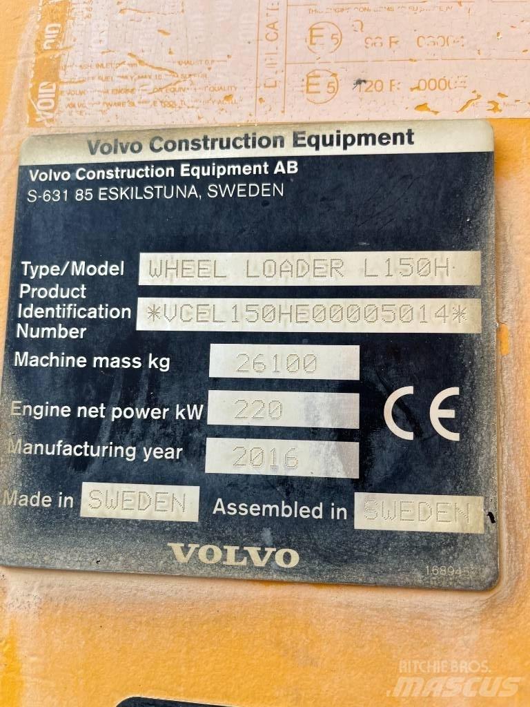 Volvo L150H Φορτωτές με λάστιχα (Τροχοφόροι)