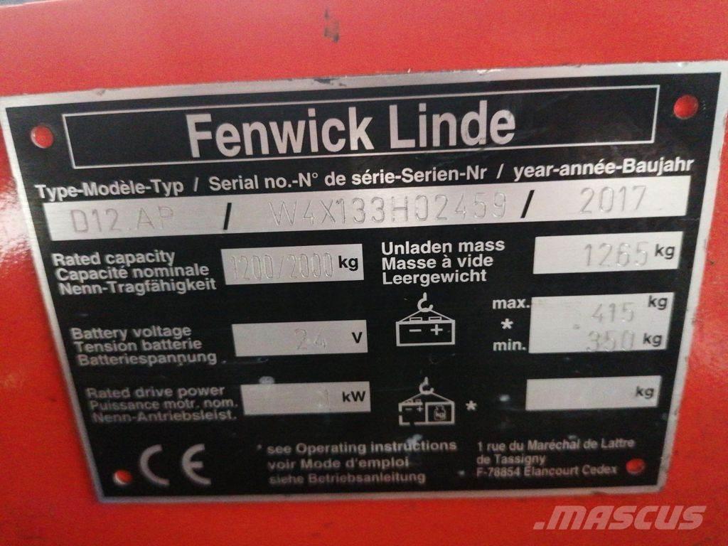 Linde D12AP Παλετοφόρα πεζού χειριστή με ιστό