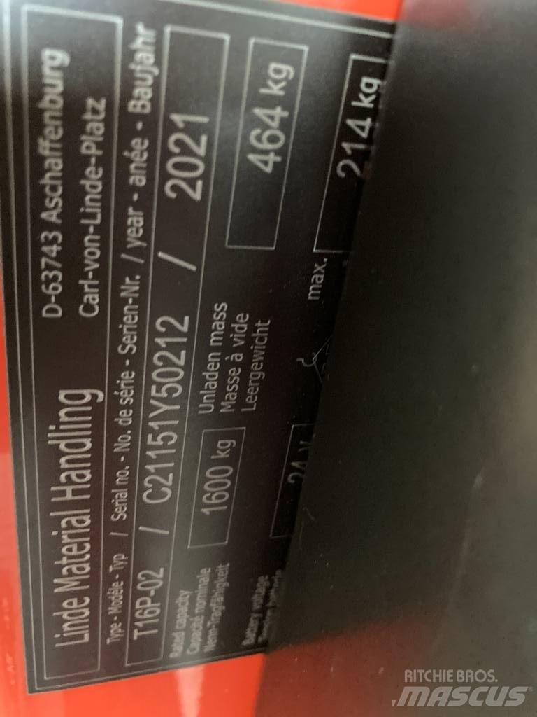 Linde T16P/1151-02 Χειροκίνητο περονοφόρο ανυψωτικό με πλατφόρμα