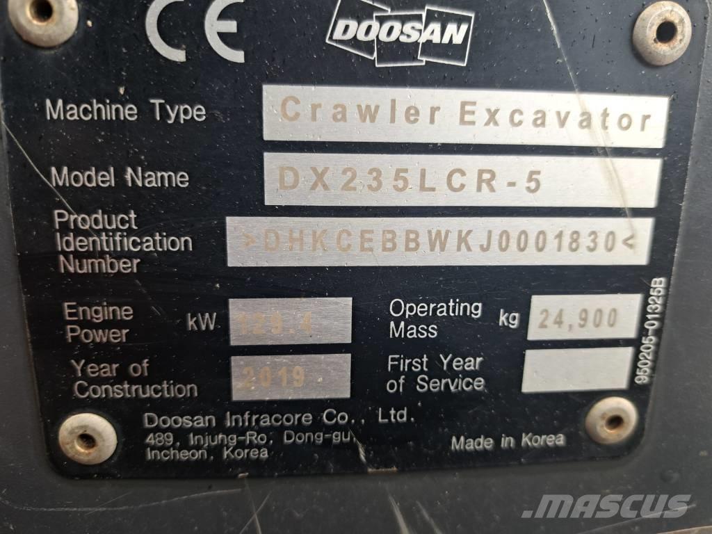 Doosan DX 235 LCR-5 Εκσκαφείς με ερπύστριες