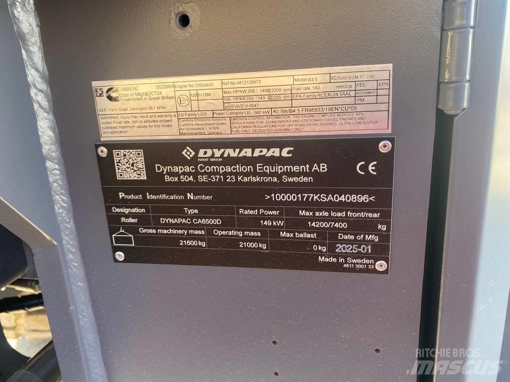 Dynapac CA 6500 D Οδοστρωτήρες μονού κυλίνδρου