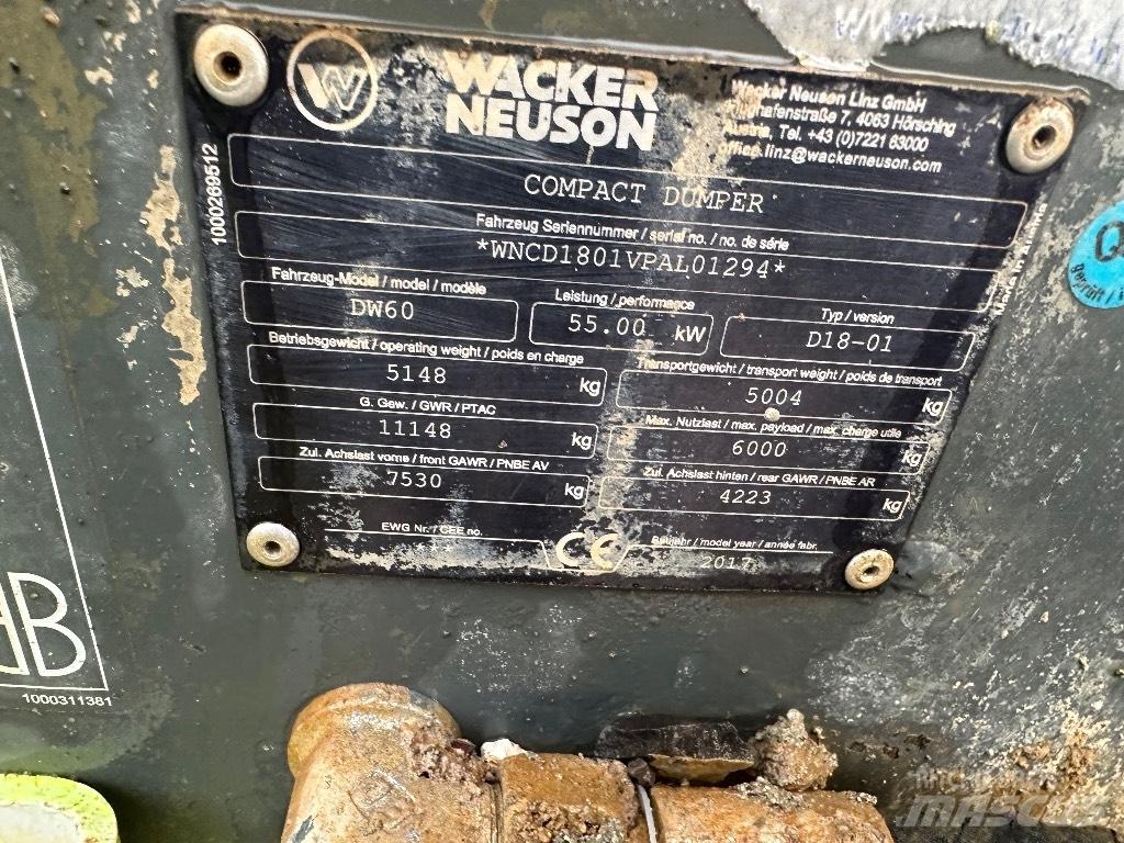 Wacker Neuson Dw60 Dumpers εργοταξίου