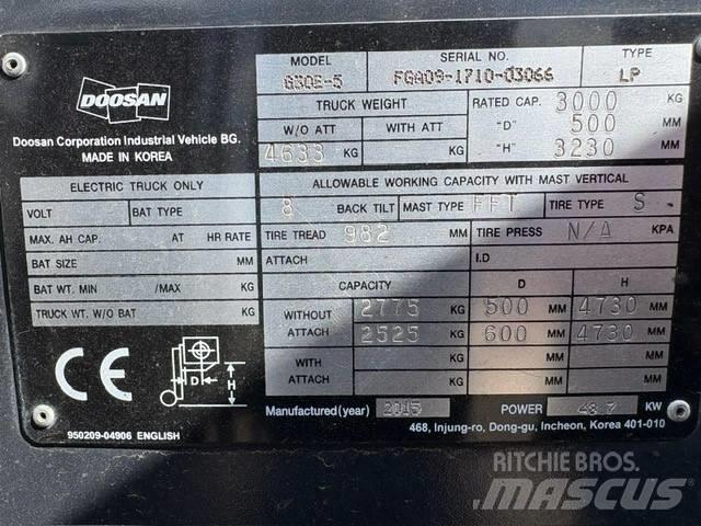Doosan G 30 E-5 Περονοφόρα ανυψωτικά κλαρκ με φυσικό αέριο LPG