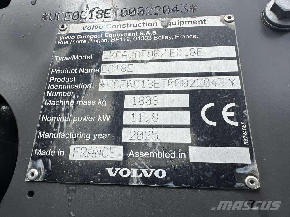 Volvo EC 18 E Εκσκαφάκι (διαβολάκι) < 7t