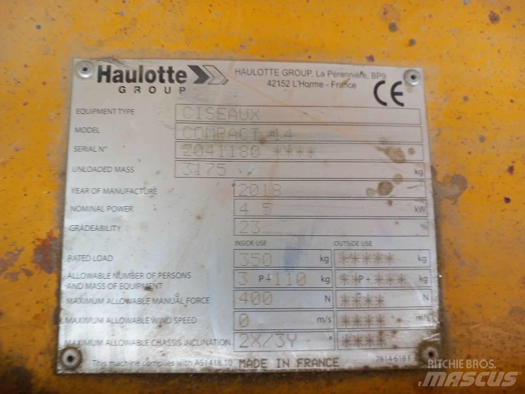 Haulotte Compact 14 Ανυψωτήρες ψαλιδωτής άρθρωσης