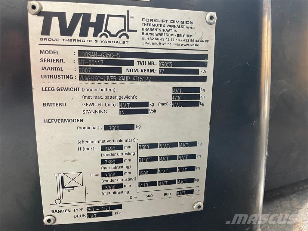 Doosan G35C-5 Περονοφόρα ανυψωτικά κλαρκ με φυσικό αέριο LPG