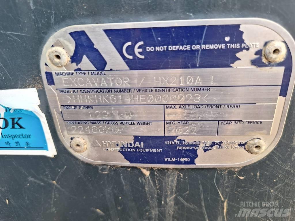 Hyundai HX210A L Εκσκαφείς με ερπύστριες