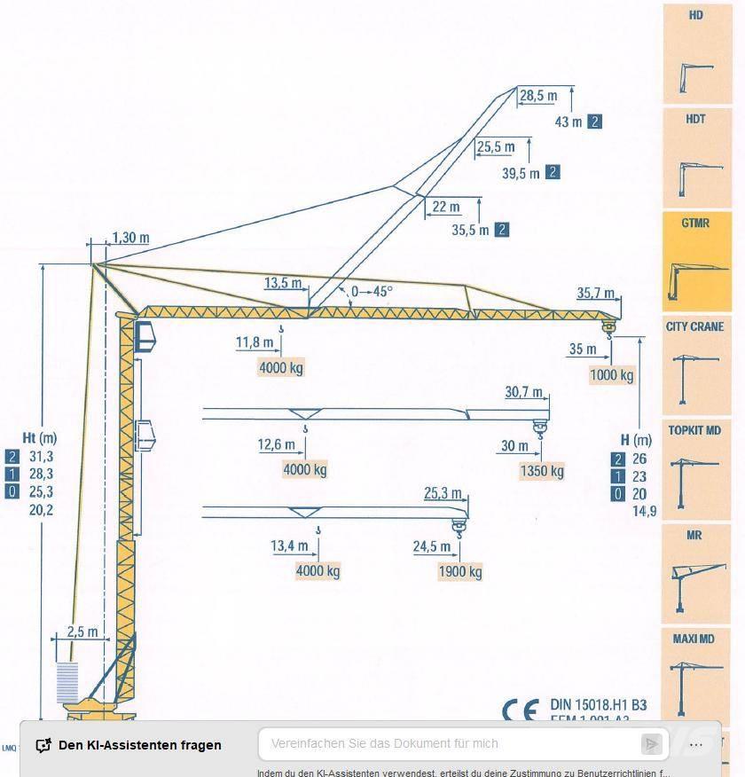 Potain GTMR 331 B Πυργογερανοί