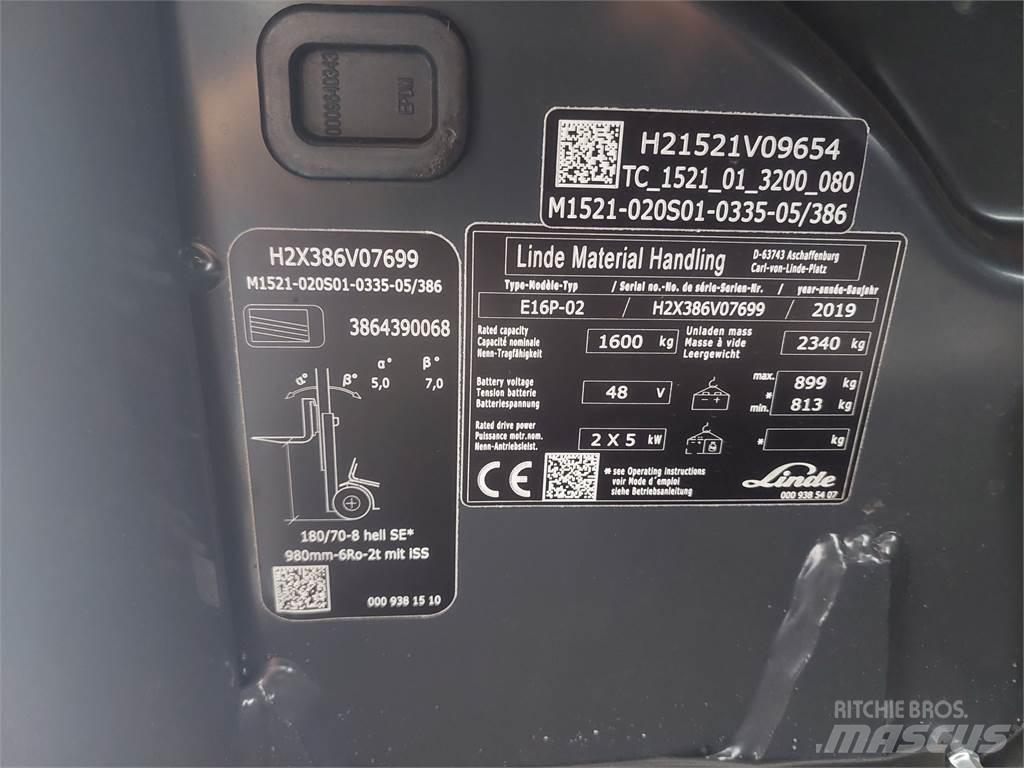 Linde E16P 02 Ηλεκτρικά περονοφόρα ανυψωτικά κλαρκ
