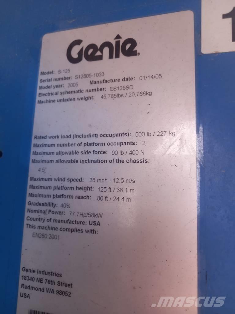 Genie S 125 Ανυψωτήρες με τηλεσκοπικό βραχίονα