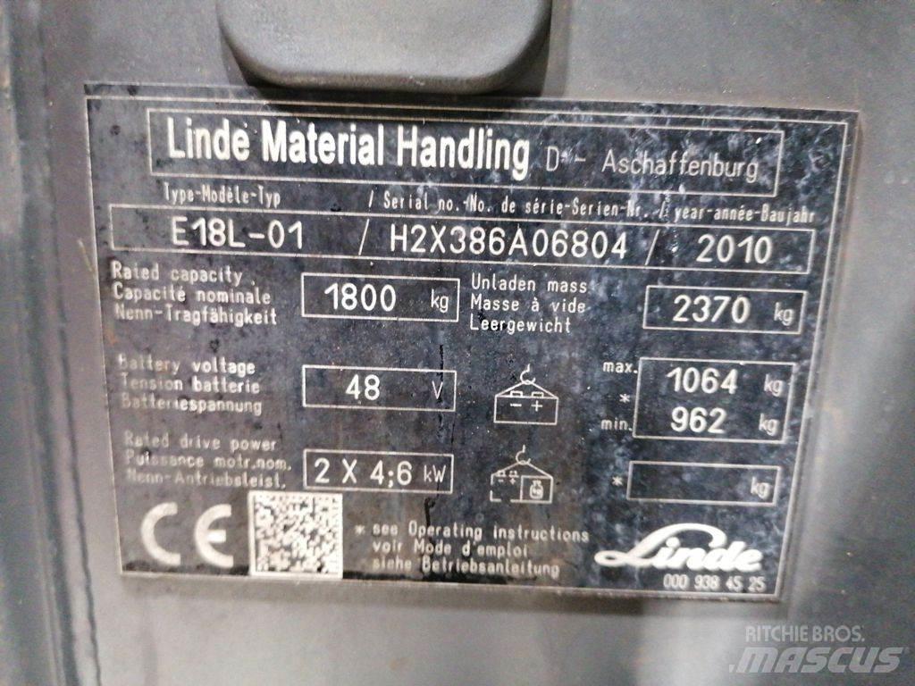 Linde E18L-01 Ηλεκτρικά περονοφόρα ανυψωτικά κλαρκ