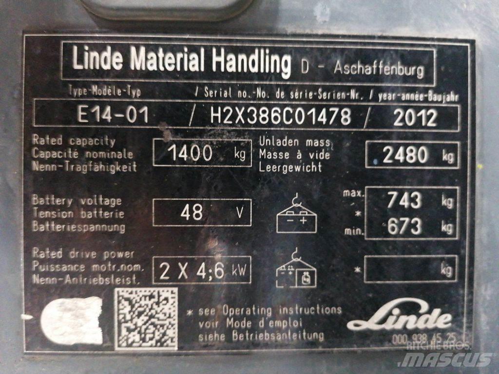 Linde E14-01 Ηλεκτρικά περονοφόρα ανυψωτικά κλαρκ