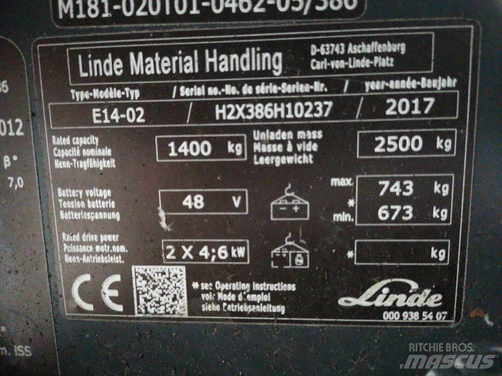 Linde E14-02 Ηλεκτρικά περονοφόρα ανυψωτικά κλαρκ