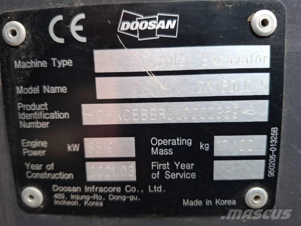 Doosan DX160LC-5 Εκσκαφείς με ερπύστριες
