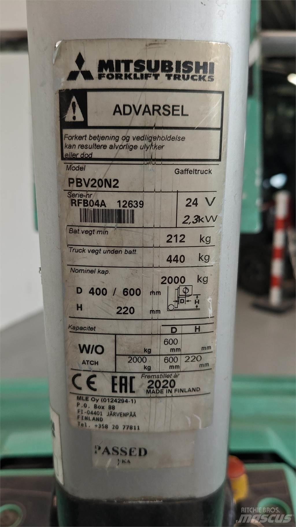 Mitsubishi PBV20N2 Περονοφόρα ανυψωτικά κλαρκ - άλλα