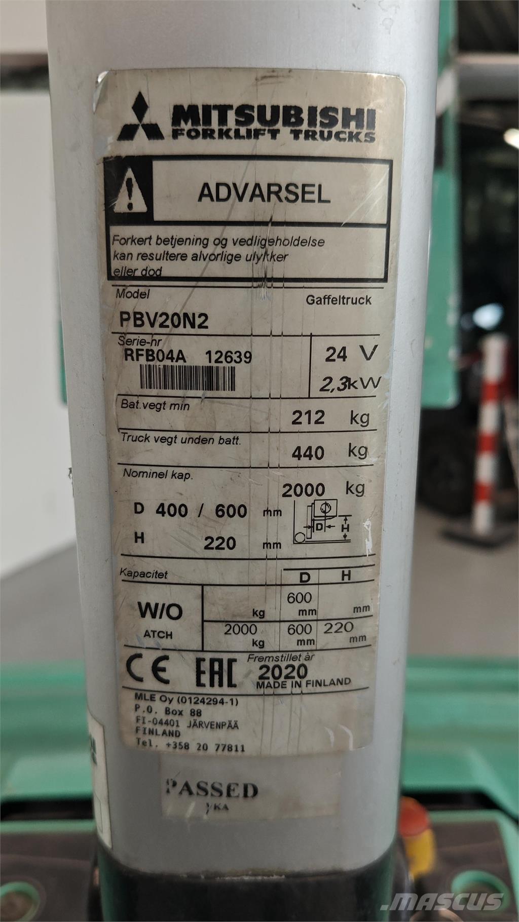 Mitsubishi PBV20N2 Φορτηγά με πλατφόρμα