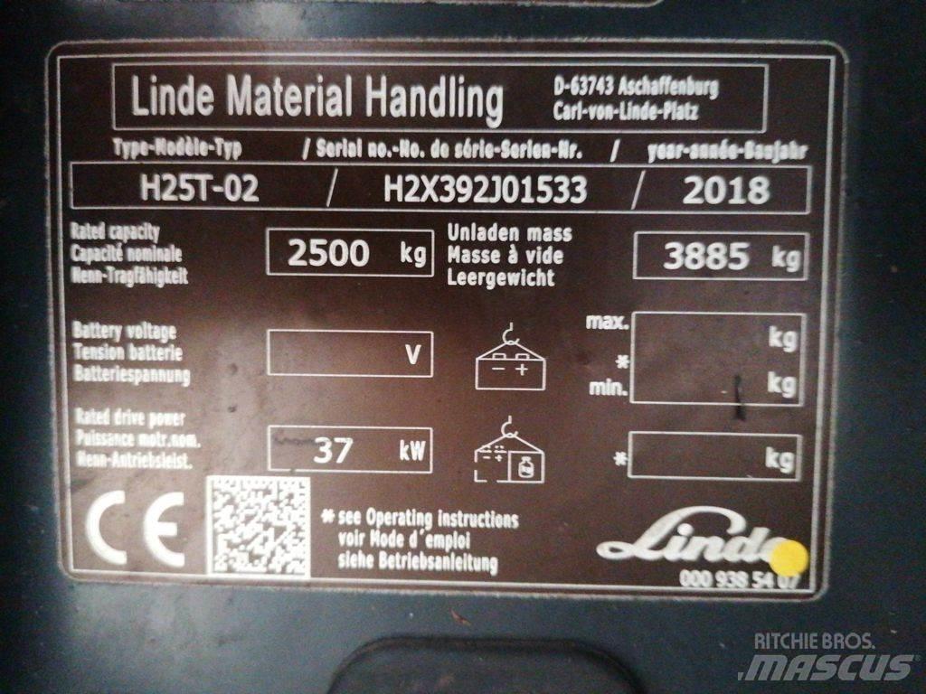 Linde H25T-02 Περονοφόρα ανυψωτικά κλαρκ με φυσικό αέριο LPG