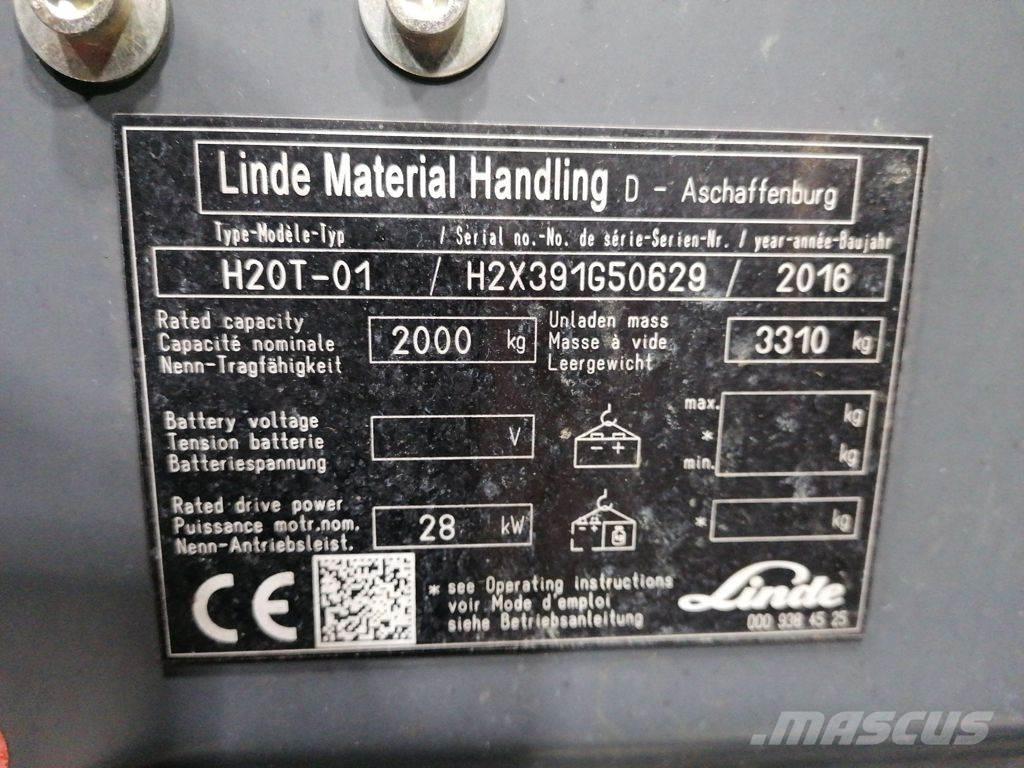 Linde H20T-01 Περονοφόρα ανυψωτικά κλαρκ με φυσικό αέριο LPG