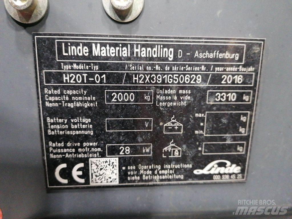 Linde H20T-01 Περονοφόρα ανυψωτικά κλαρκ με φυσικό αέριο LPG
