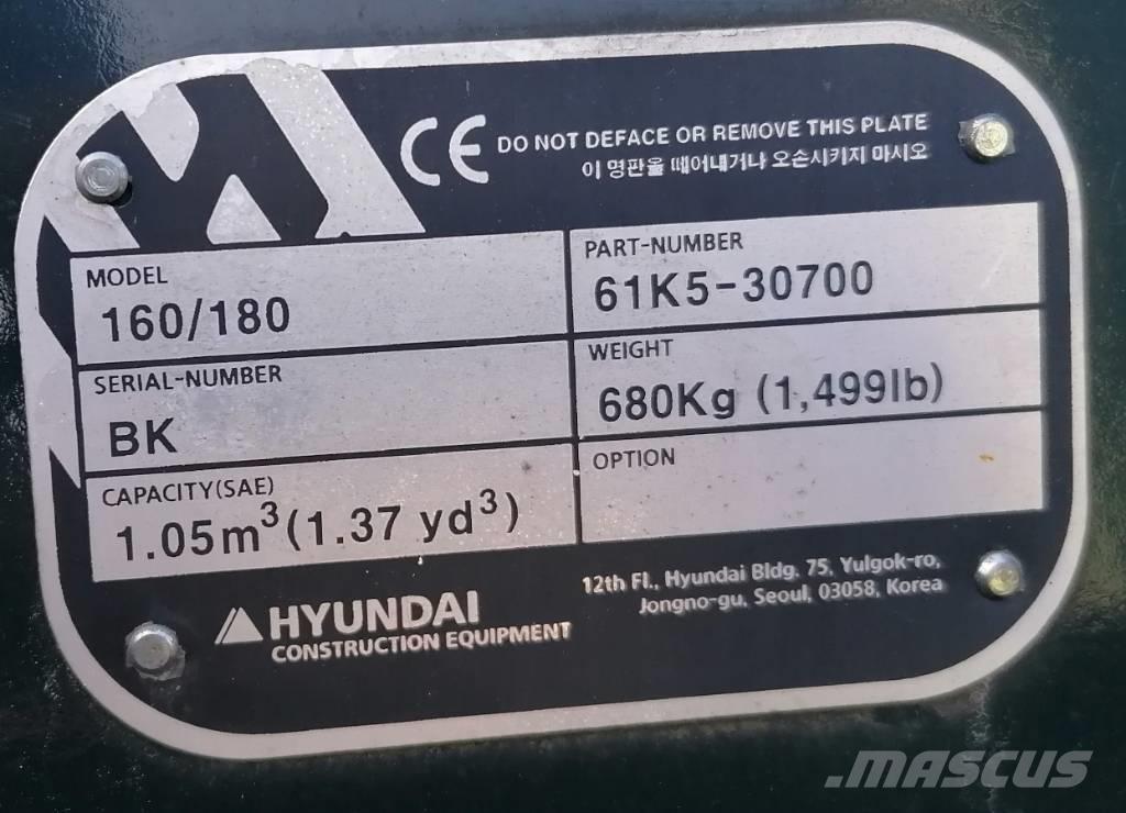 Hyundai 1.05m3_HX180 Κουβάδες