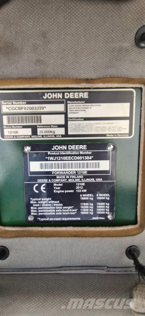 John Deere 1210 E Μεταφορείς ξυλείας