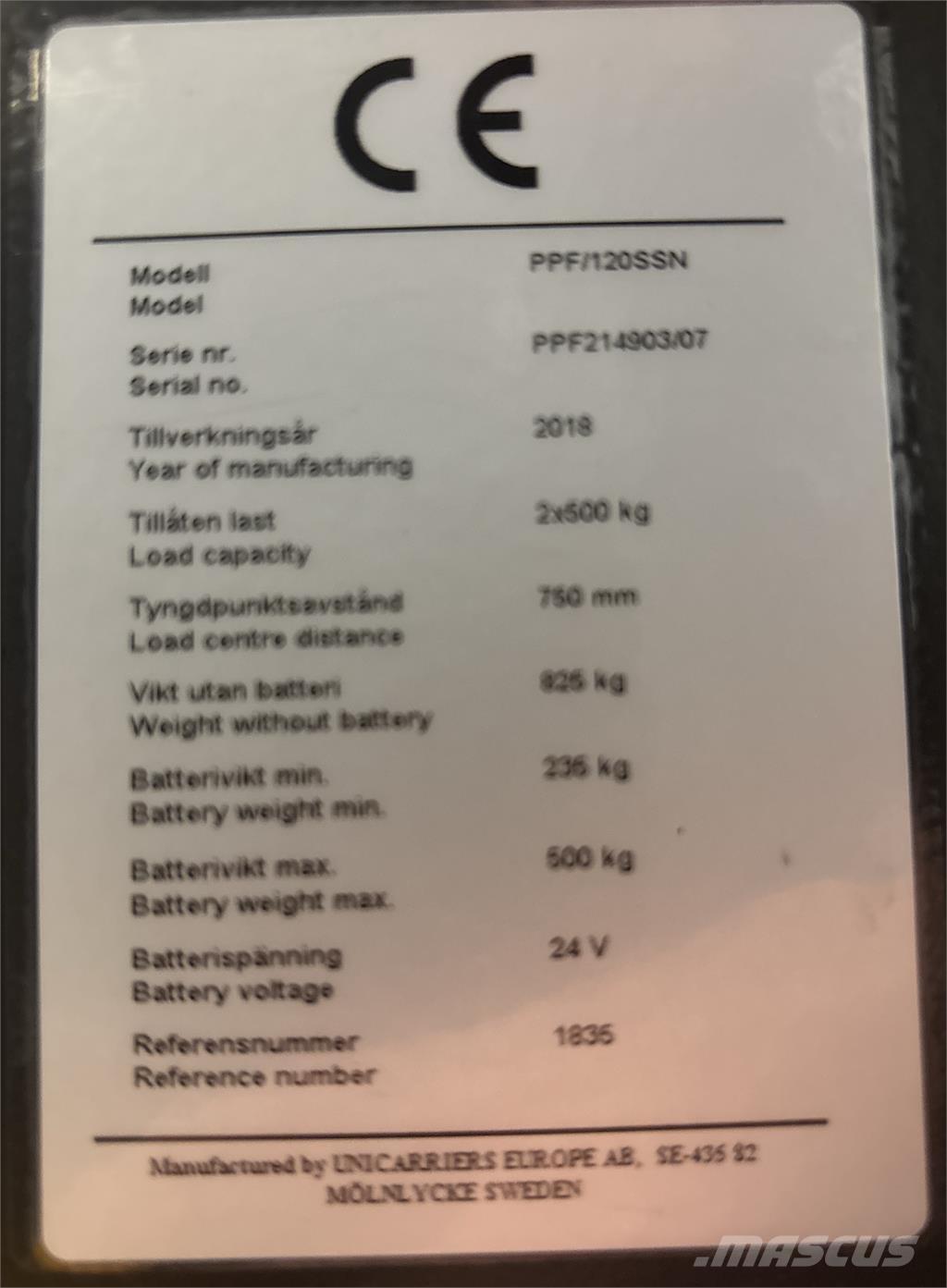 Atlet PPF120 Περονοφόρο ανυψωτικό συλλογής παραγγελιών μικρού ύψους