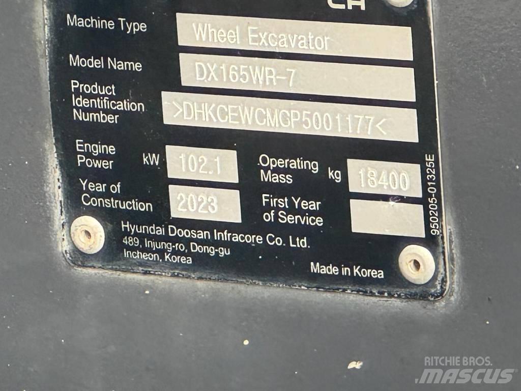 Doosan DX165WR-7 Εκσκαφείς με τροχούς - λάστιχα