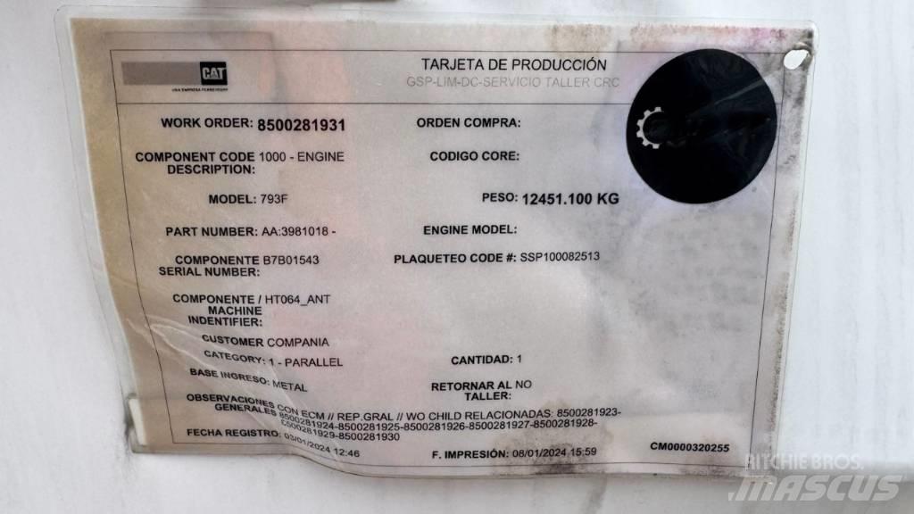 CAT 793 F Άλλος υπόγειος εξοπλισμός