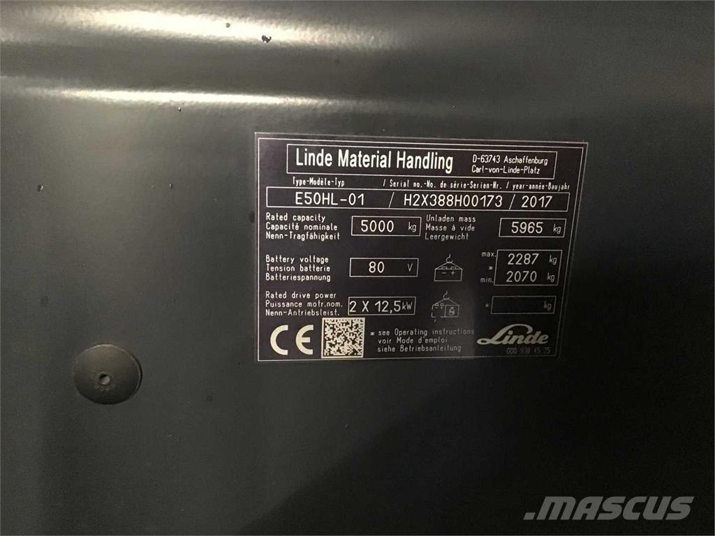 Linde E50HL Ηλεκτρικά περονοφόρα ανυψωτικά κλαρκ