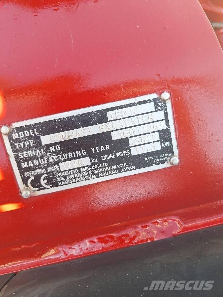 Takeuchi TB 216 Εκσκαφάκι (διαβολάκι) < 7t