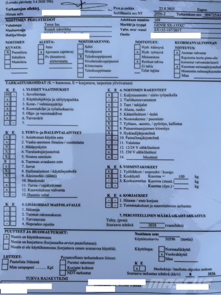 Genie SX 135 XC Ανυψωτήρες με αρθρωτό βραχίονα