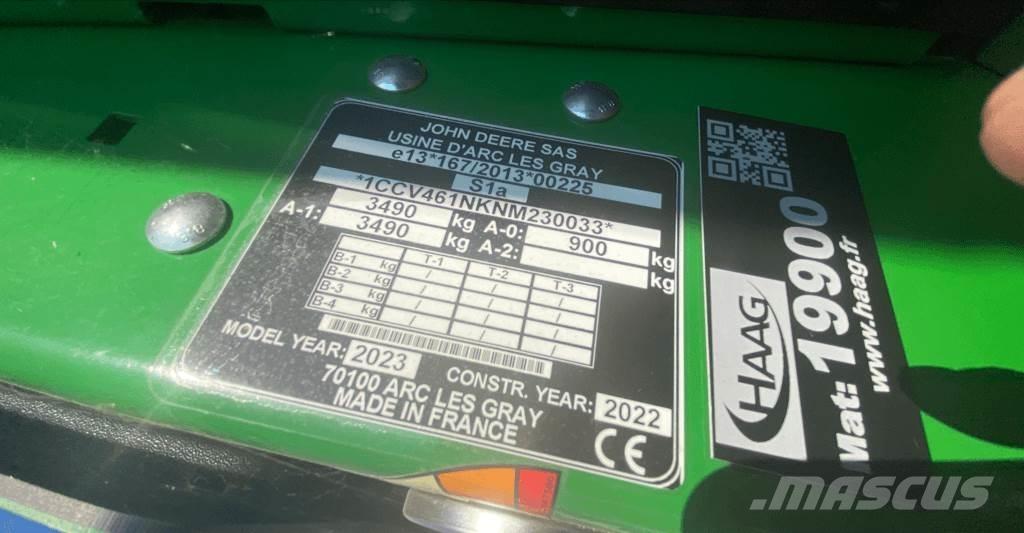 John Deere V461M Πρέσες κυλινδρικών δεμάτων