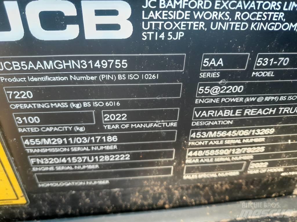JCB 531-70 Συστήματα τηλεχειρισμού για τη γεωργία
