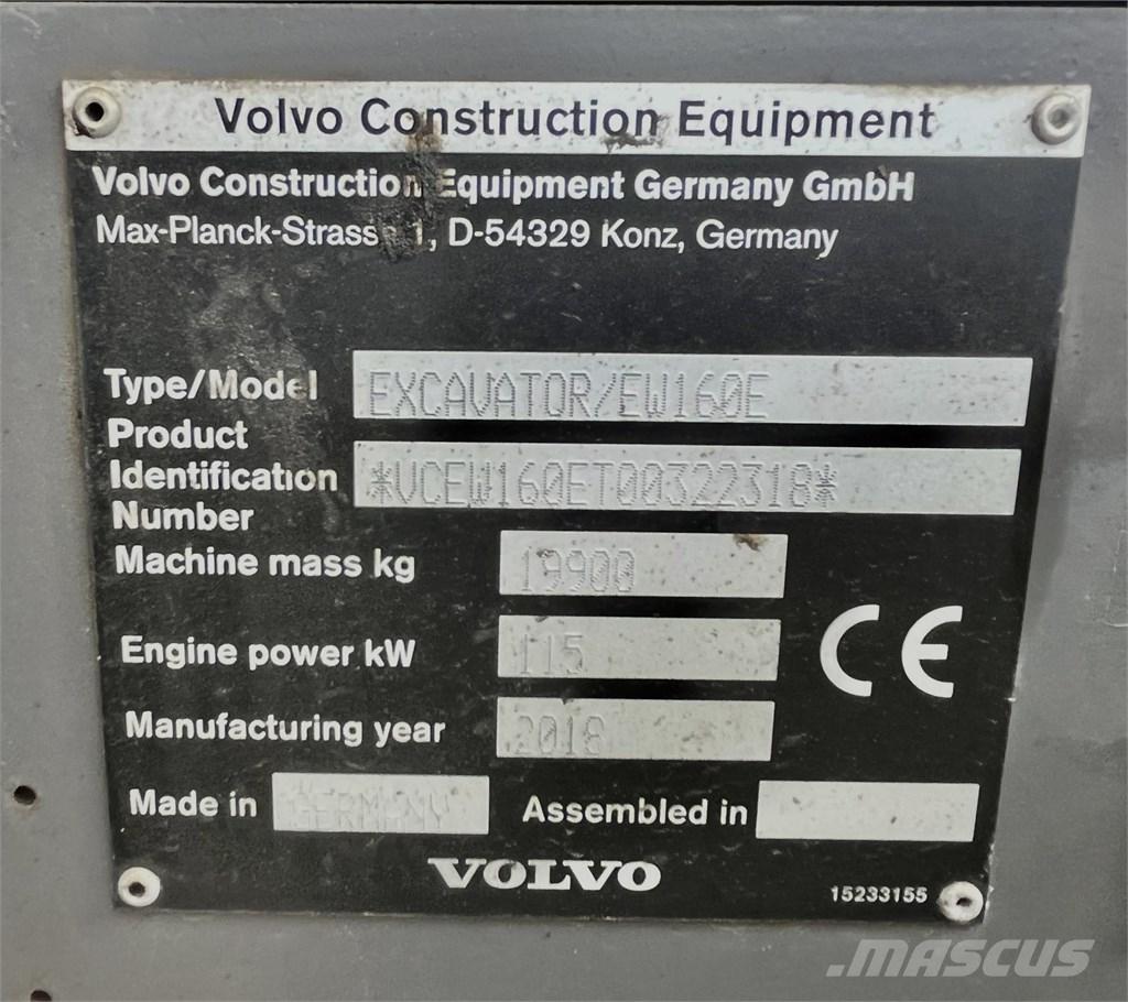 Volvo EW 160 E Εκσκαφείς με τροχούς - λάστιχα