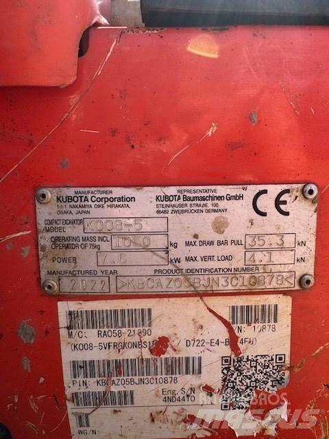 Kubota K 008-5 Εκσκαφάκι (διαβολάκι) < 7t