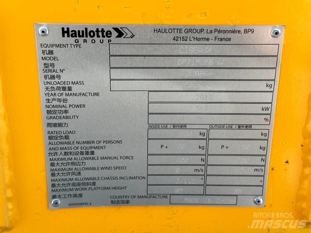 Haulotte OPTIMUM 8 Ανυψωτήρες ψαλιδωτής άρθρωσης