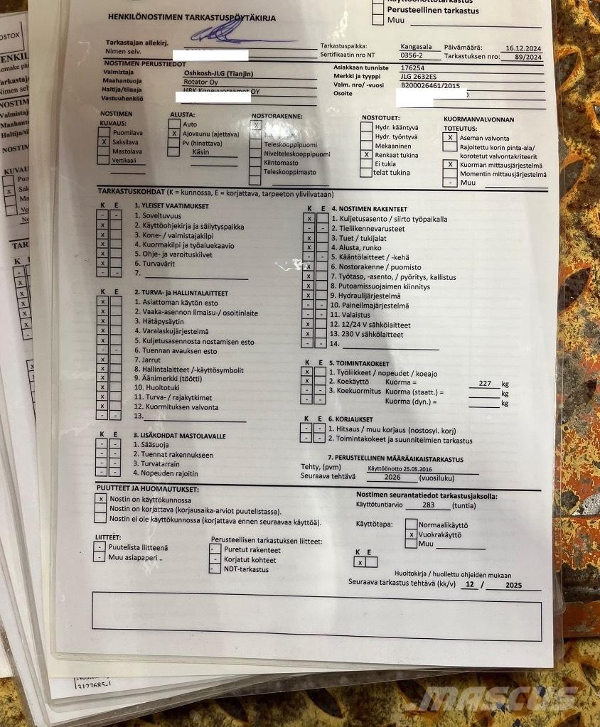 JLG 2630 ES Ανυψωτήρες ψαλιδωτής άρθρωσης