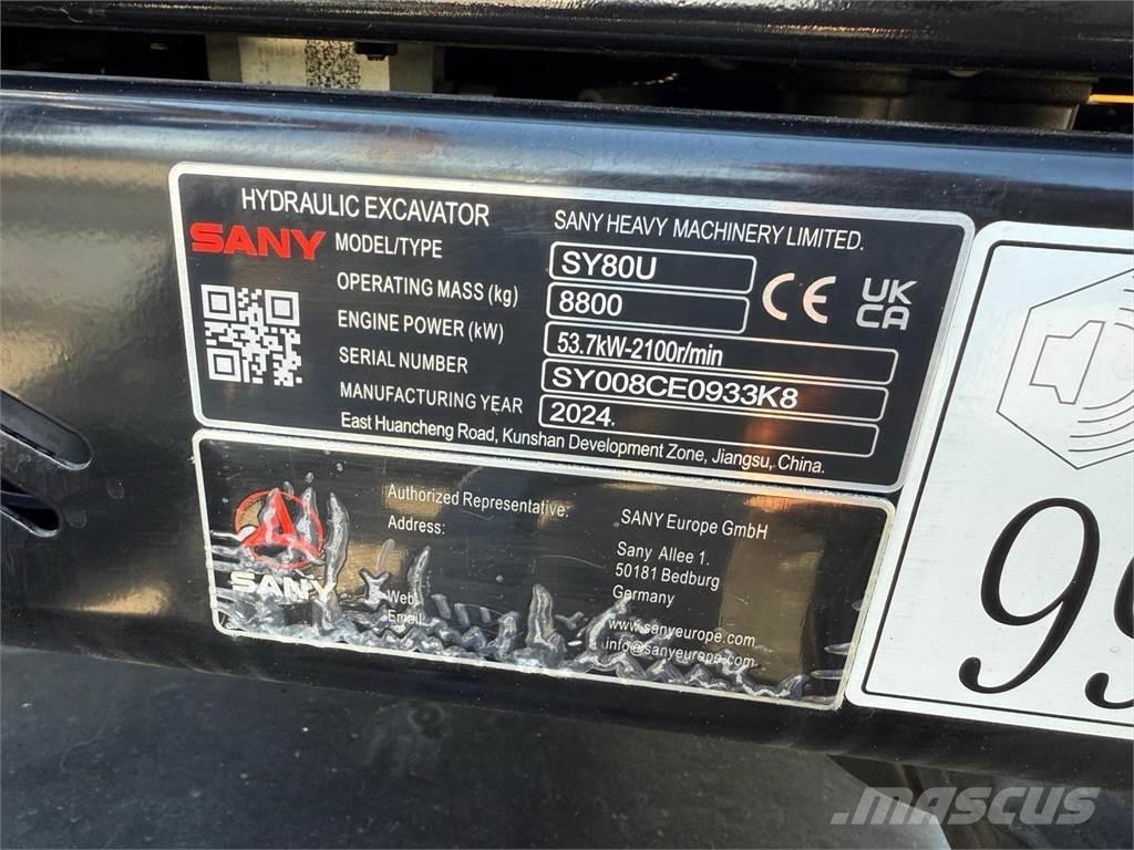Sany SY80U Μίνι εκσκαφείς 7t - 12t