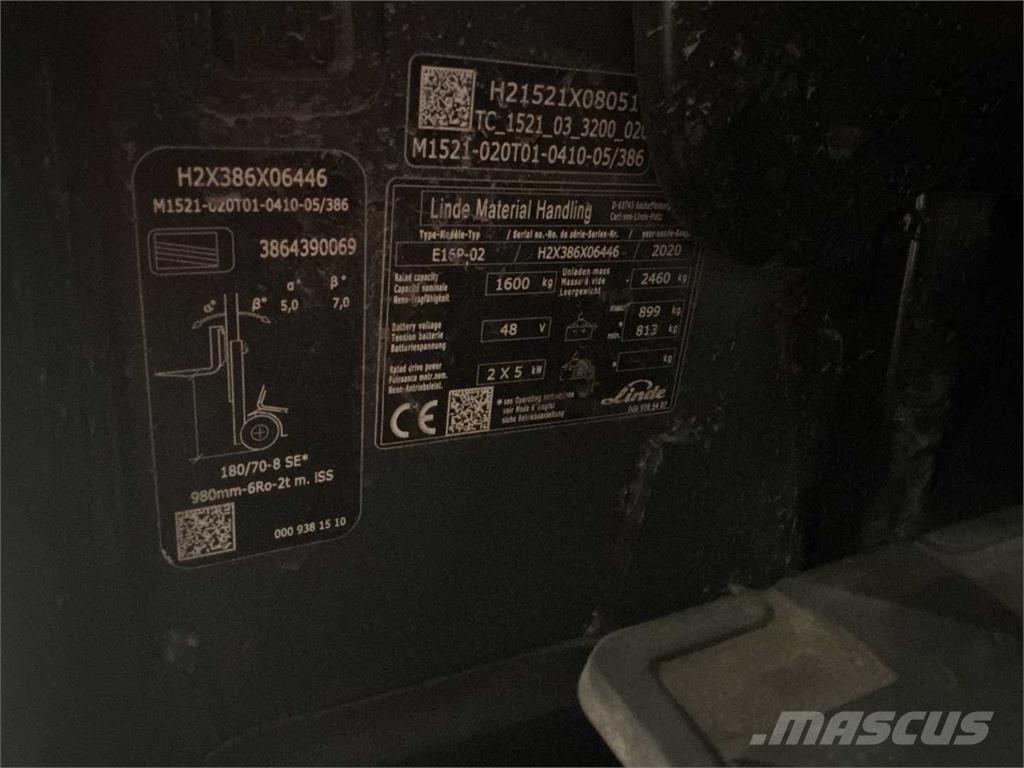 Linde E16P Ηλεκτρικά περονοφόρα ανυψωτικά κλαρκ