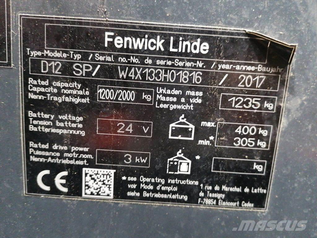 Linde D12 SP Παλετοφόρα πεζού χειριστή με ιστό